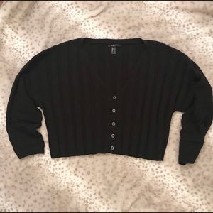 Forever 21 V-Neck Crop Top Sweater Size L